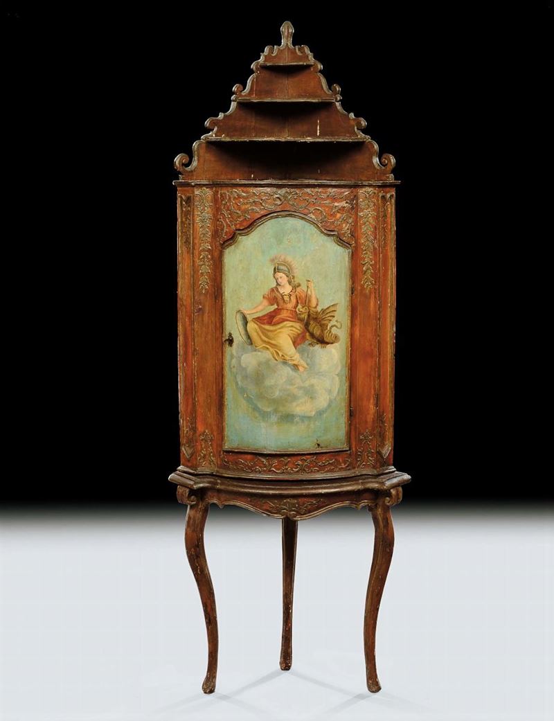 Angoliera in legno laccato, XVIII secolo  - Asta Antiquariato, Argenti e Dipinti Antichi - Cambi Casa d'Aste