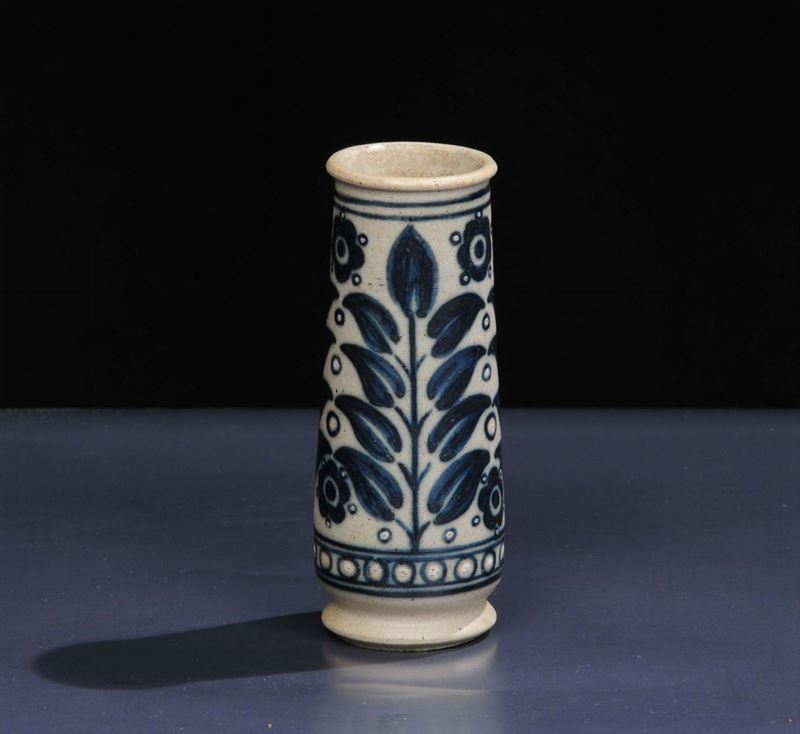 Galileo Chini - MugelloPiccolo vaso cilindrico in grs salato  - Asta Arti Decorative del XX secolo e Design - Cambi Casa d'Aste