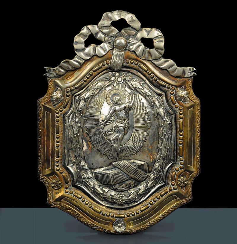 Placca in argento raffigurante Resurezione, Germania XVIII secolo  - Asta Antiquariato e Dipinti Antichi - Cambi Casa d'Aste