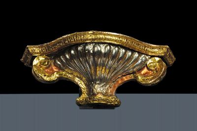 Piccola Console in Argento e Rame Dorato, Sicilia XVIII Secolo