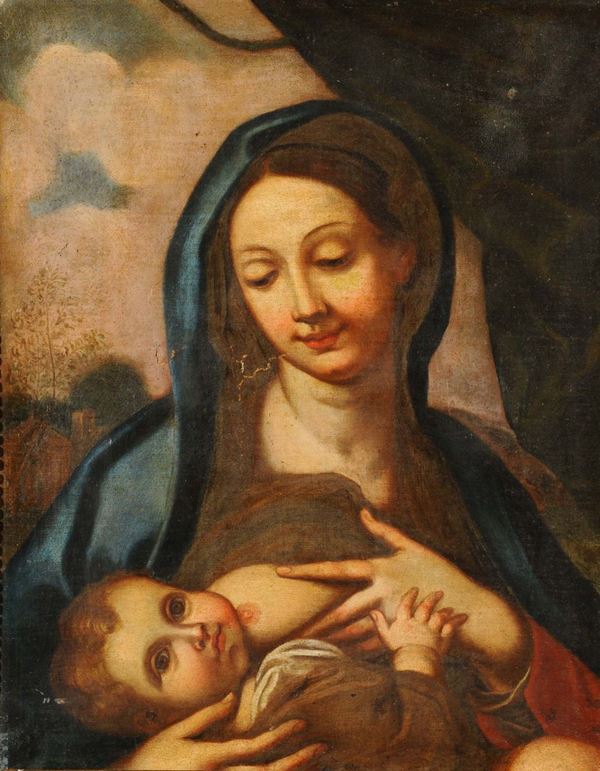 Scuola Italiana del XVII secolo Madonna del latte