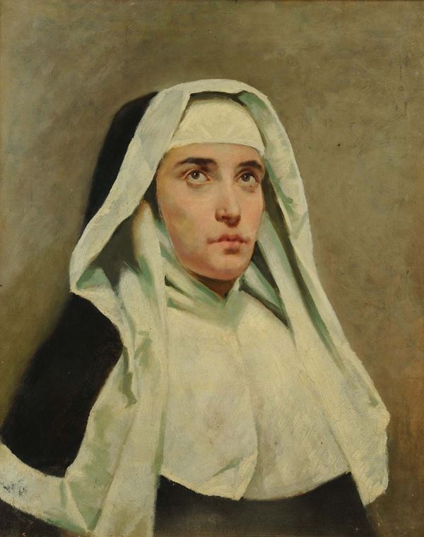 Odoardo Borrani (1834-1905), attribuito a Monaca