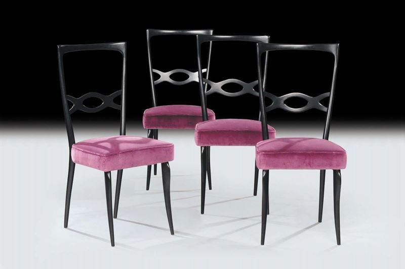 Manifattura Italianalotto comprendente quattro sedie  - Auction Arti Decorative del XX secolo e Design - Cambi Casa d'Aste