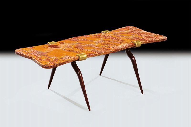Fabrizio ClericiRaro tavolino in marmo rosso  - Asta Arti Decorative del XX secolo e Design - Cambi Casa d'Aste