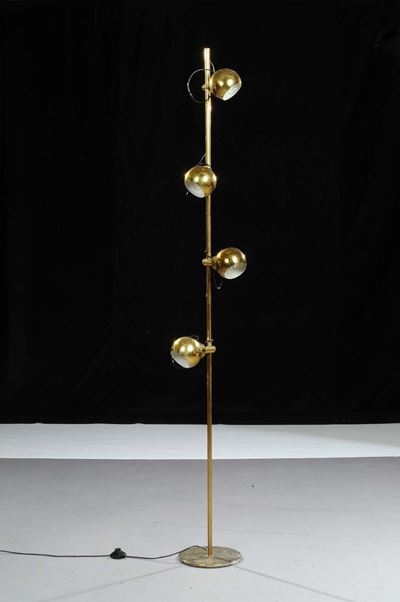 Reggiani (attr.)lampada a Stelo in Ottone