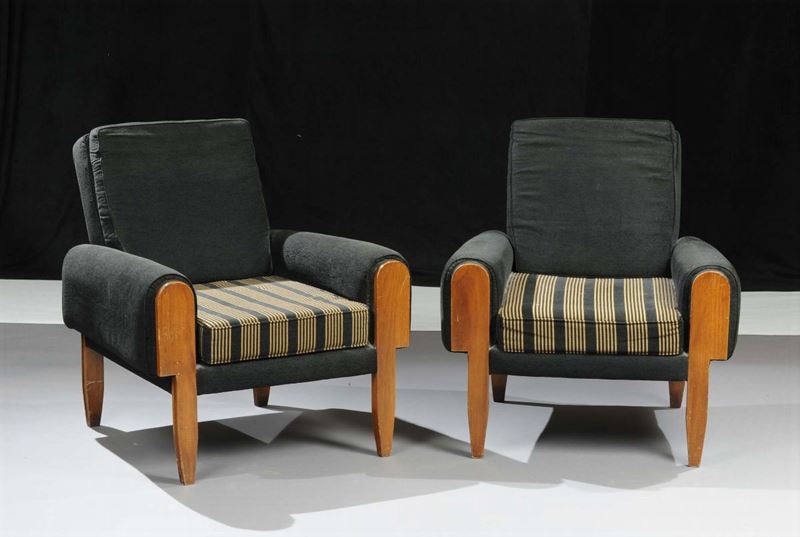 Due poltrone in legno  - Auction Arti Decorative del XX secolo e Design - Cambi Casa d'Aste