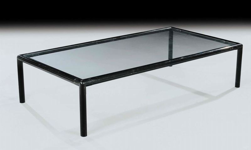 Luigi Caccia Dominioni - AzucenaTavolino con struttura in metallo laccato nero  - Asta Arti Decorative del XX secolo e Design - Cambi Casa d'Aste