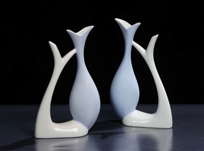 Guido Andlovitz (1900-1965) - Societˆ Ceramica Italiana - Lavenocoppia di Vasetti in Terraglia Fo...