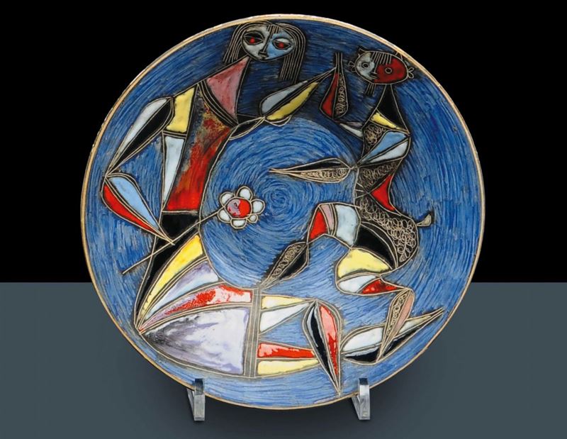 Marcello Fantoni (1915) - FirenzePiccola coppa circolare in terracotta  - Asta Arti Decorative del XX secolo e Design - Cambi Casa d'Aste