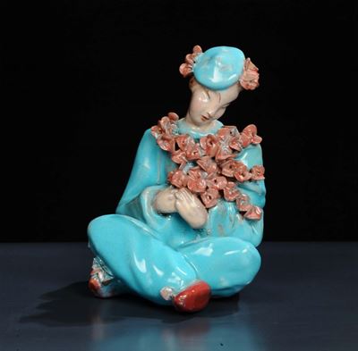 Susi Singer (1891-1965) - Austriaterracotta Maiolicata e Decorata in Policromia