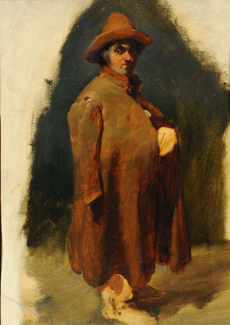 Angelo Beccaria (1820-1897), attribuito a Figura maschile  - Asta Antiquariato e Dipinti Antichi - Cambi Casa d'Aste