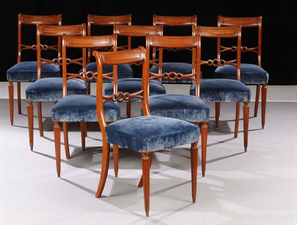 Tavolo e dieci sedie analoghe, Inghilterra XX secolo