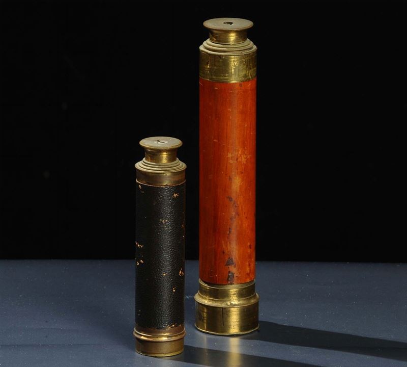 Due canocchiali telescopici tascabili  - Auction Antiquariato, Argenti e Dipinti Antichi - Cambi Casa d'Aste