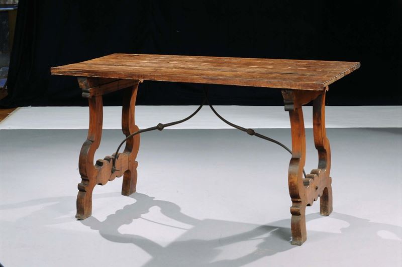 Tavolo fratino con gambe a lira, XIX secolo  - Auction Antiquariato e Dipinti Antichi - Cambi Casa d'Aste