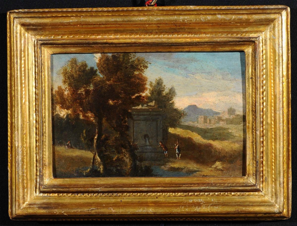 Scuola del XVIII Secolopaesaggio con Fontana