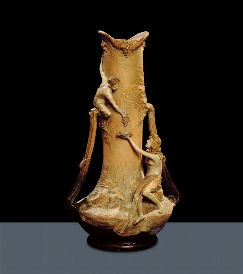 Manifattura non identificataGrande vaso Liberty in terracotta  - Auction Arti Decorative del XX secolo e Design - Cambi Casa d'Aste