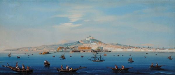 Anonimo del XIX secolo Veduta di Napoli dal mare