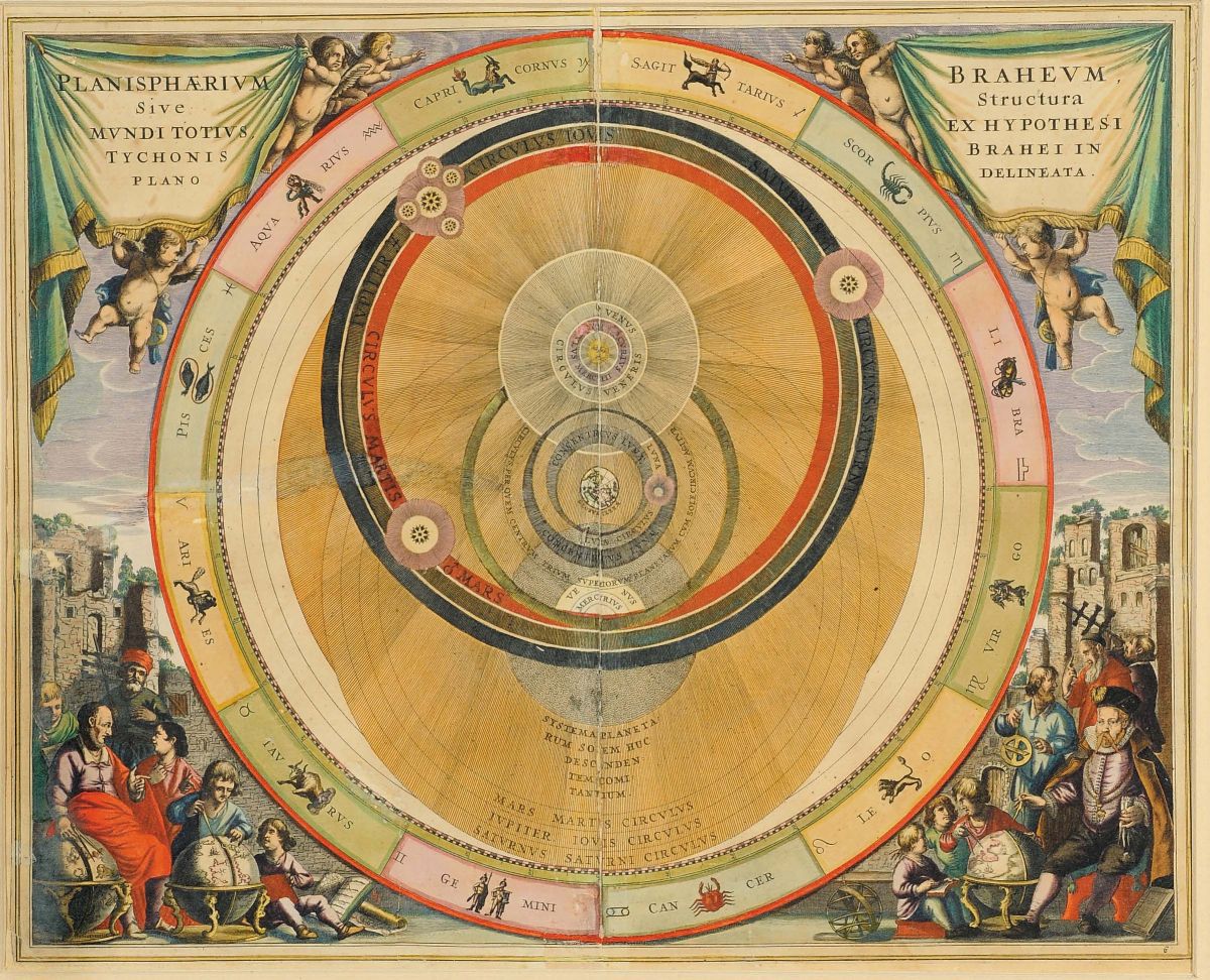 Coppia di Stampe Raffiguranti Planisferi Colorati, XVII Secolo