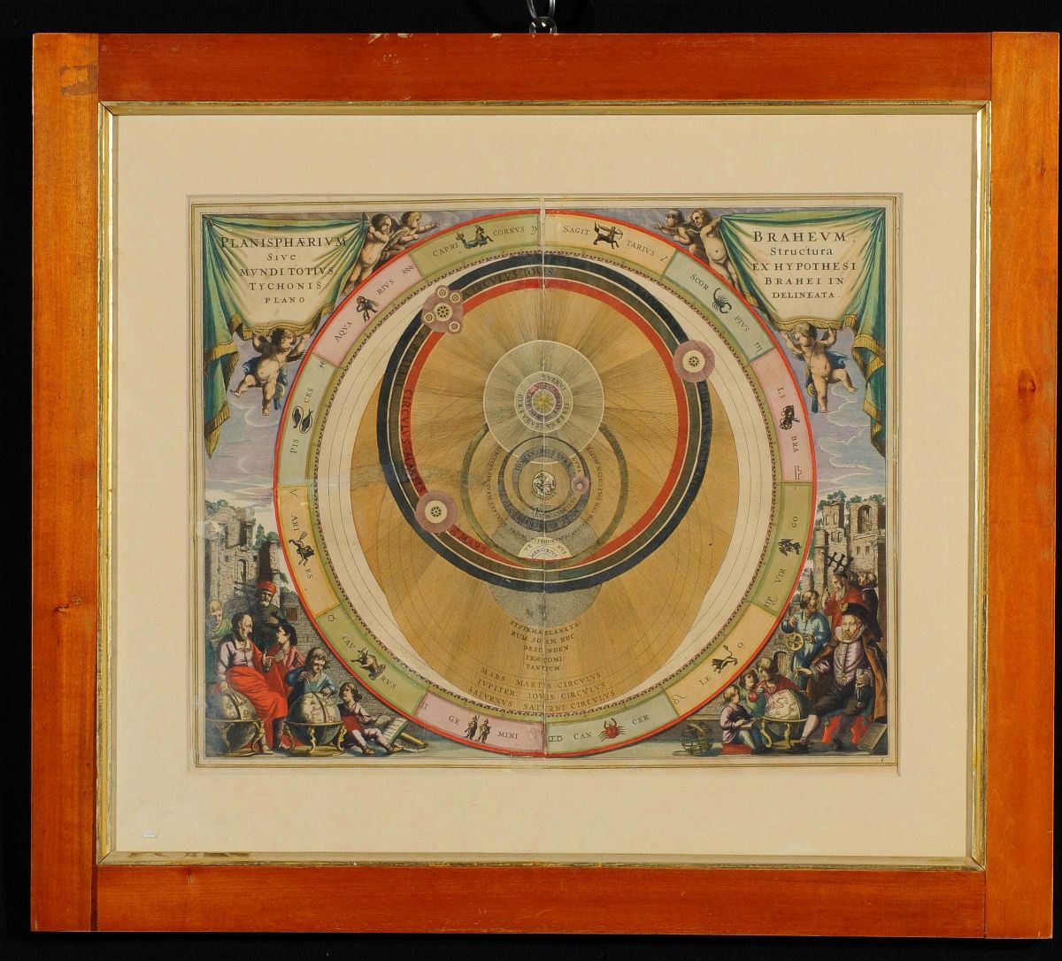 Coppia di Stampe Raffiguranti Planisferi Colorati, XVII Secolo