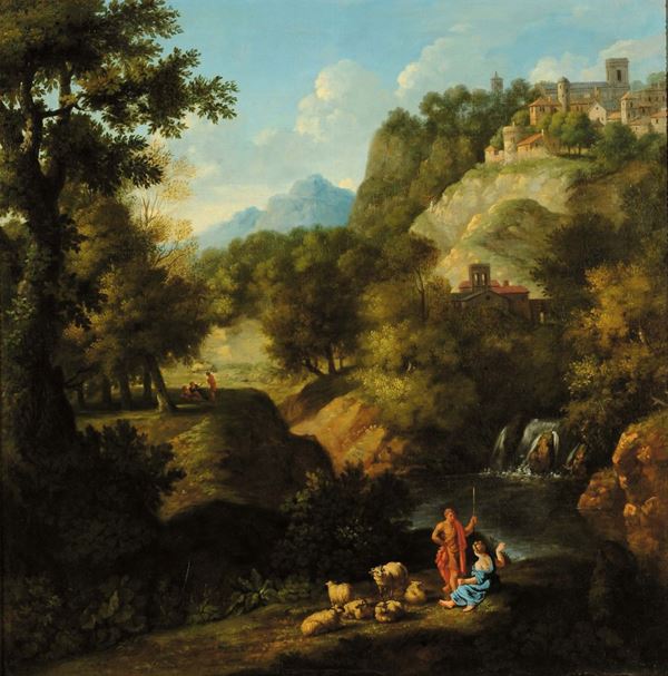 Pieter Van Bloemen (1657-1720), attribuito a Paesaggio