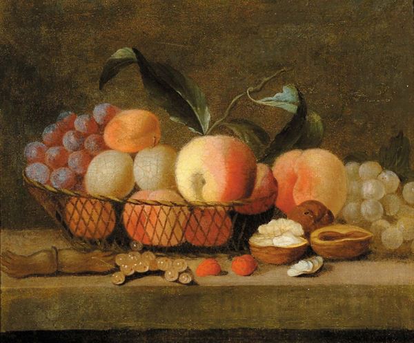 Scola del XVIII secolo Natura morta con frutta
