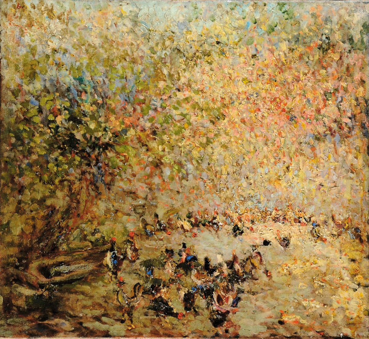Plinio Nomellini (1866-1943), Attribuito Apaesaggi con Figure