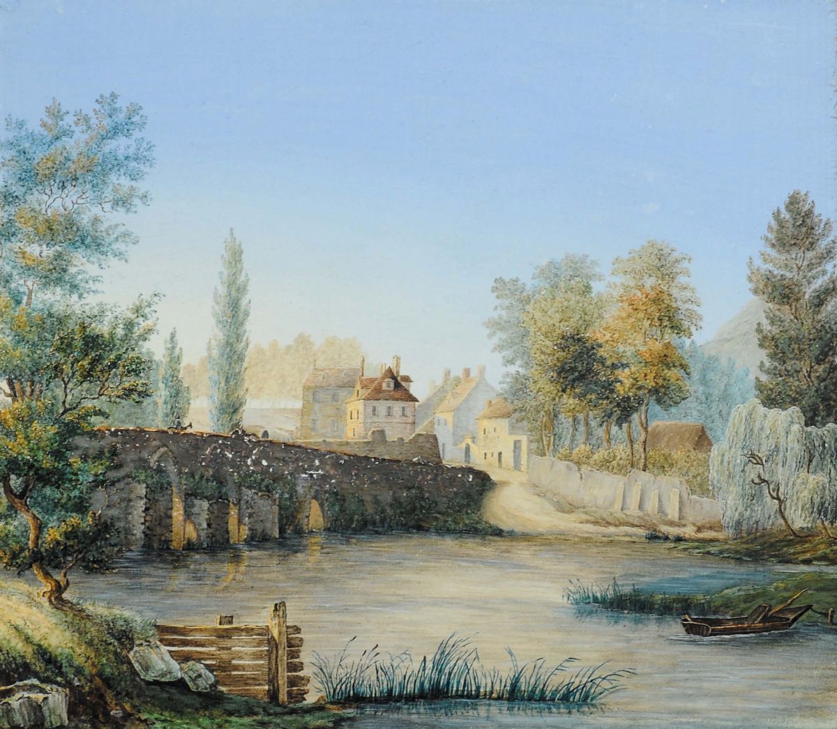 Scuola del XVIII Secolopaesaggio con Pontepaesaggio con Ponte e Figure