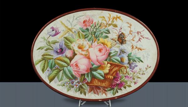 Coppia di placche in porcellana dipinta, XIX secolo