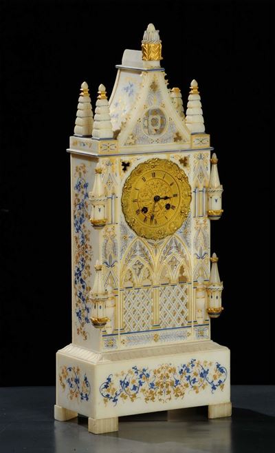 Orologio in Alabastro a Foggia di Cattedrale, XIX Secolo
