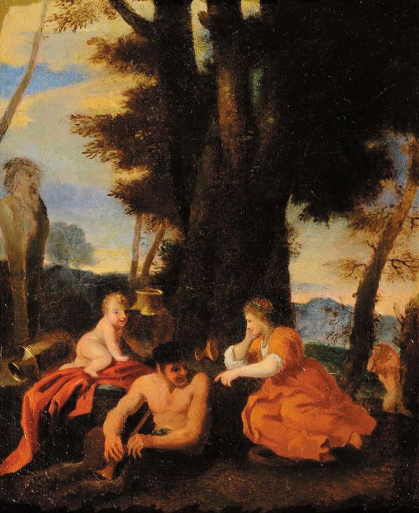 Scuola del XVIII secolo Paesaggio con figure