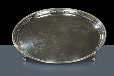 Salver Circolare in Argento, Sheffield 1888