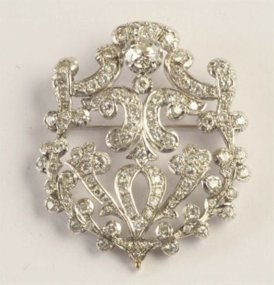 Spilla con Diamanti Vecchio Taglio