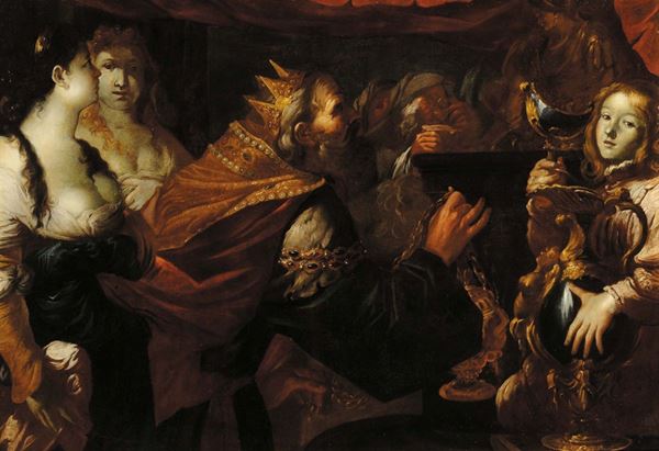 Gioacchino Assereto (1600-1649), attribuito a Incoronazione di re Salomone