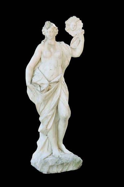 Scultura in Marmo Bianco Raffigurante Diana, XVIII Secolo