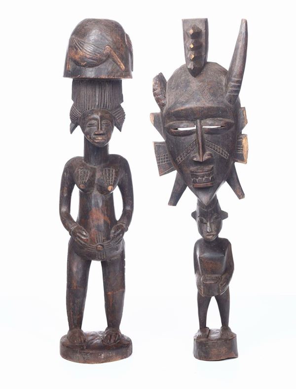 Due sculture africane antropomorfe