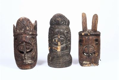 Lotto di Tre Maschere Africane