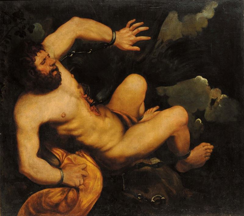 Scuola Italiana del XVII secolo Prometeo  - Asta Antiquariato e Dipinti Antichi - Cambi Casa d'Aste
