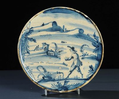 Sottocoppa in Maiolica, Savona XVIII Secolo
