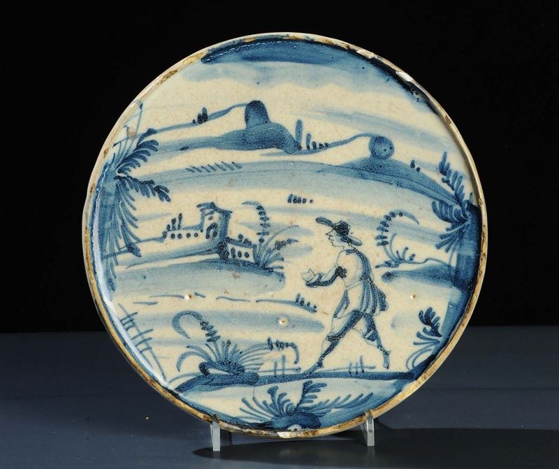 Sottocoppa  in maiolica, Savona XVIII secolo  - Asta Antiquariato e Dipinti Antichi - Cambi Casa d'Aste