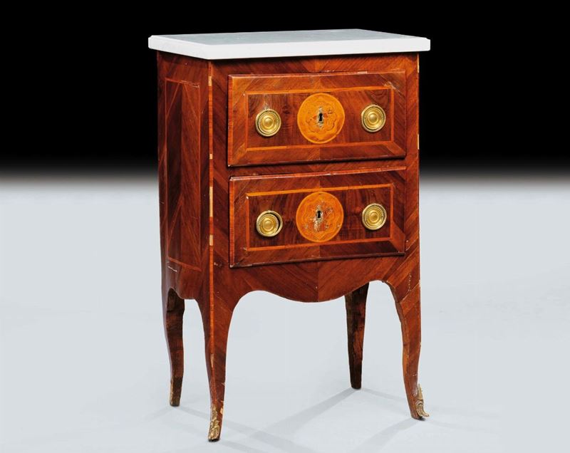 Comoncino Luigi XVI lastronato e filettato, Napoli XVIII secolo  - Asta Antiquariato e Dipinti Antichi - Cambi Casa d'Aste