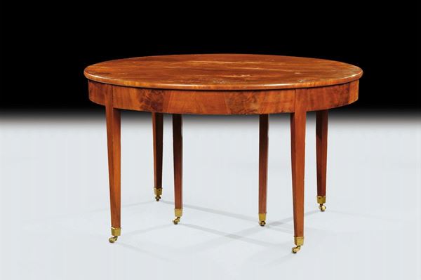 Tavolo ovale allungabile in mogano, XIX secolo