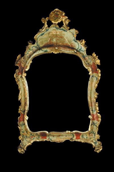 Specchiera Luigi XV in Legno Intagliato e Laccato, Venezia XVIII Secolo