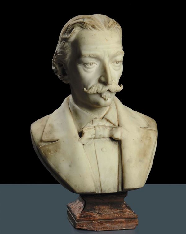 Busto maschile in marmo, XIX secolo