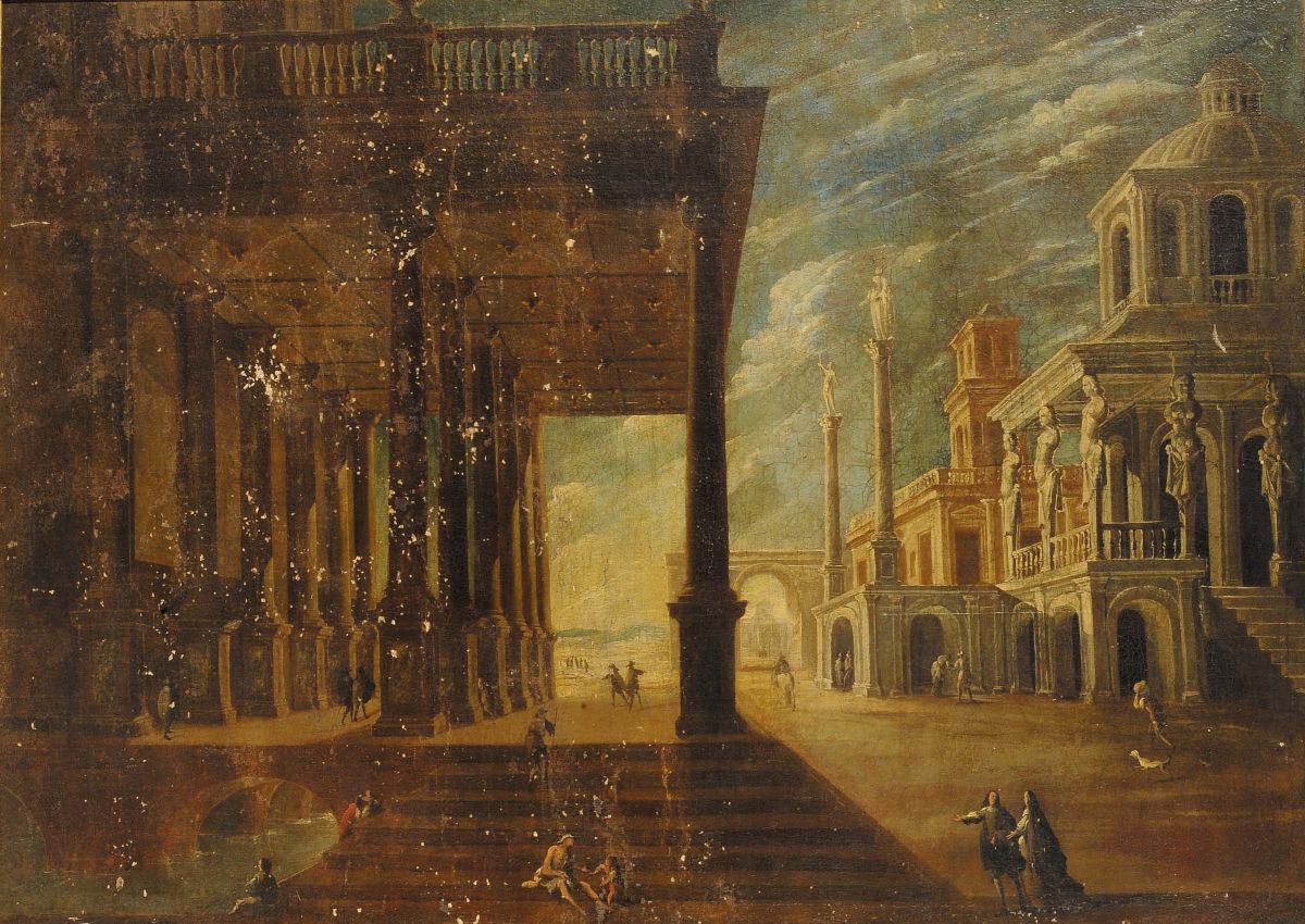 Scuola Italiana del XVIII Secoloarchitetture con Figure