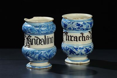 Coppia di Albarelli in Maiolica, Veneto XVIII Secolo