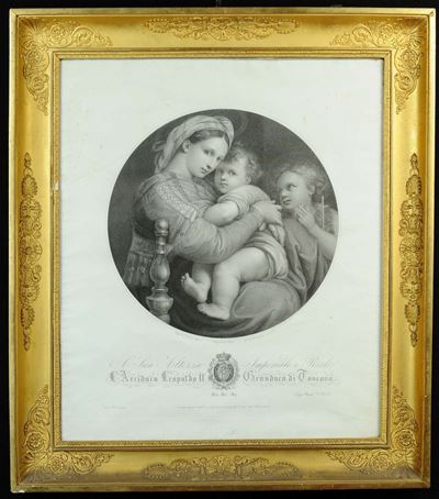 Stampa Raffigurante Madonna con Bambino, XIX Secolo