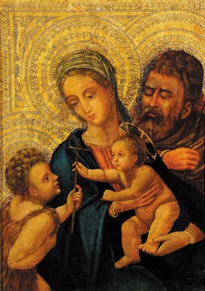 Scuola del XIX Secolosacra Famiglia con San Giovannino