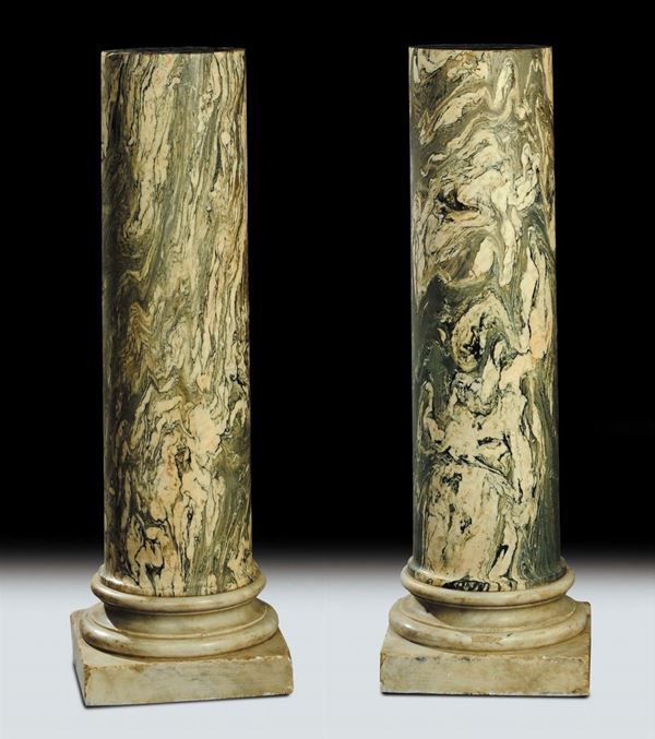 Coppia di colonne in marmo, XVIII secolo