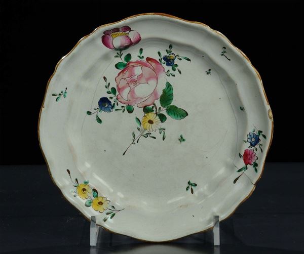 Piattino in porcellana, Lombardia XVIII secolo