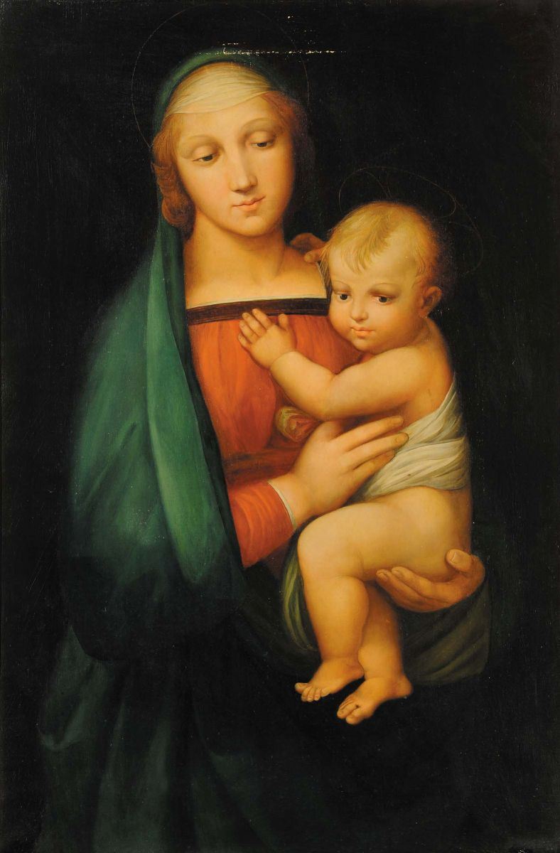 Scuola del XIX secolo Madonna con Bambino  - Auction Antiquariato e Dipinti Antichi - Cambi Casa d'Aste